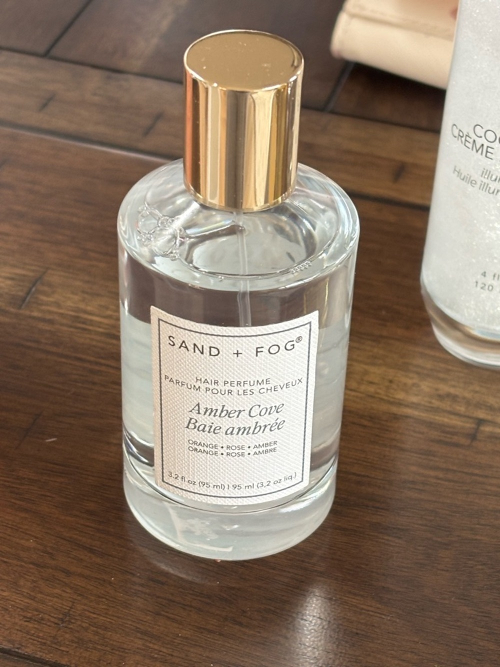 Sand + Fog Amber Cove Hair Perfume - Clear Bottle with Gold Cap